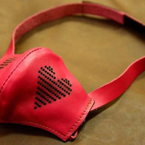 Leather Mask Heart Large