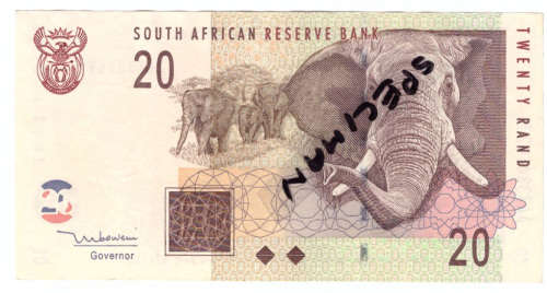 T T MBOWENI TWENTY RAND SOUTH AFRICAN BANK NOTE 2nd ISSUE DOUBLE AA SERIES
