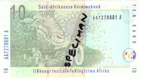 GILL MARCUS TEN RAND SOUTH AFRICAN BANK NOTE 1st ISSUE DOUBLE AA SERIES