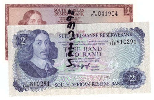 T W de JONGH SOUTH AFRICAN BANK NOTES FULL SET 2nd ISSUE