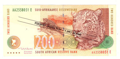 T T MBOWENI R200 RAND SOUTH AFRICAN BANK NOTE 2nd ISSUE DOUBLE AA