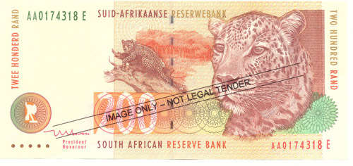 T T MBOWENI R200 RAND SOUTH AFRICAN BANK NOTE 1st ISSUE DOUBLE AA