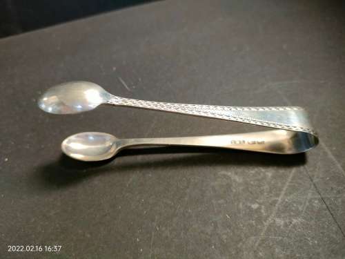 Sterling silver hallmark sugar tongs