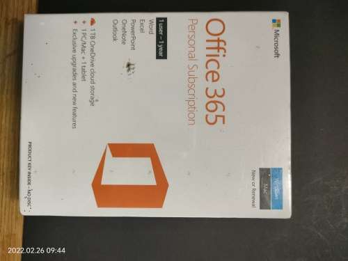 Microsoft Office 365 personal subscription.
