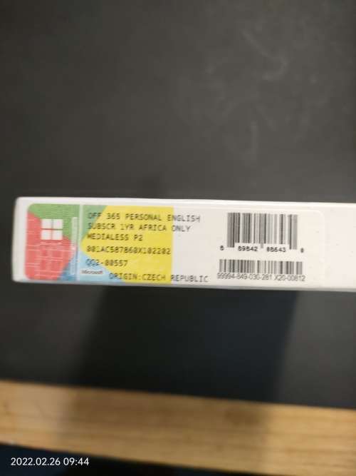 Microsoft Office 365 personal subscription.