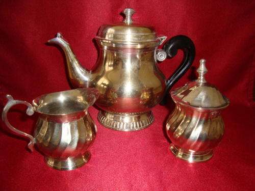 HEAVY SILVER PLATED 3 PIECE TEASET