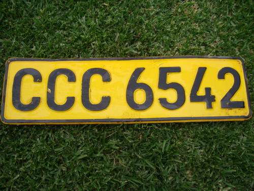 OLD CAR'S LICENSE NUMBER PLATE