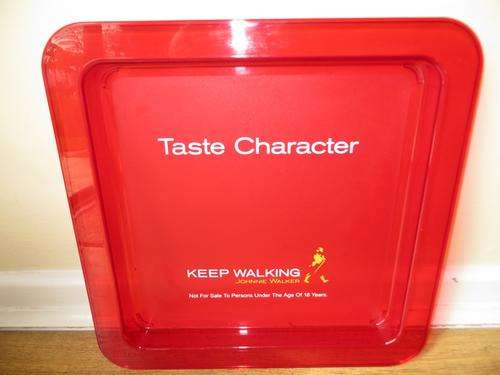 JOHNNIE WALKER OLD SCOTCH WHISKY (KEEP WALKING) RED TRAY