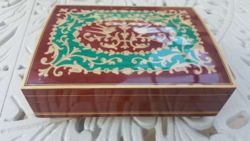 Vintage Reuge Swiss Music Box Inlaid Wood Plays Torna A Surriento