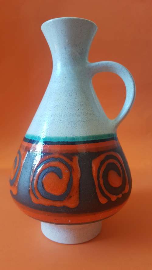 VINTAGE MID CENTURY GERMAN FAT LAVA POTTERY PITCHER