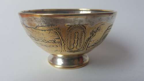 Vintage Voortrekker aandenking 1838 - 1938 bowl n.v. Zilverfabriek Holland