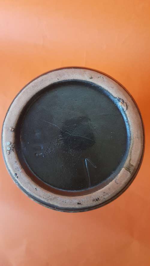 VINTAGE RETRO ORANGE GERMANY POTTERY VASE/PITCHER