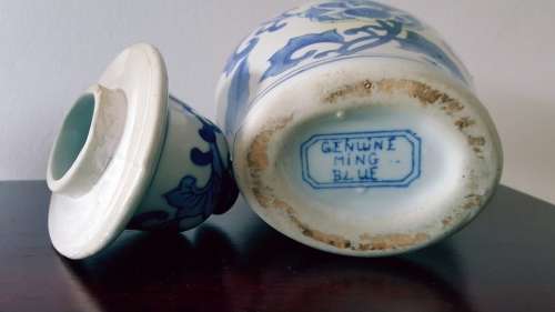 Genuine Oriental Ming Blue Ginger jar