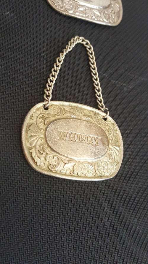 Vintage collection of Silver Plated Decanter labels (whiskey/gin/sherry/brandy)