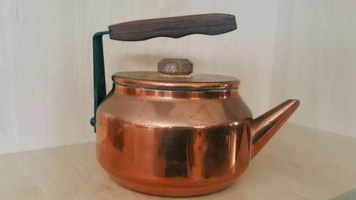 VINTAGE COPPER WOODEN KETTLE (MADE IN JAPAN)