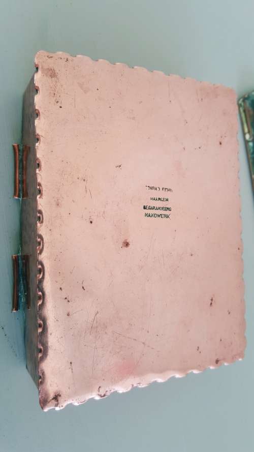 Antique Art nouveau Brass Trinket Box/Container by Conrad Fehn, circa 1920