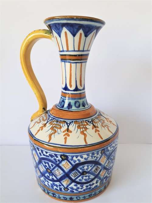 Beautiful Handpainted Arabic Islamic Ceramic Pottery Pitcher (Signed by Artist)