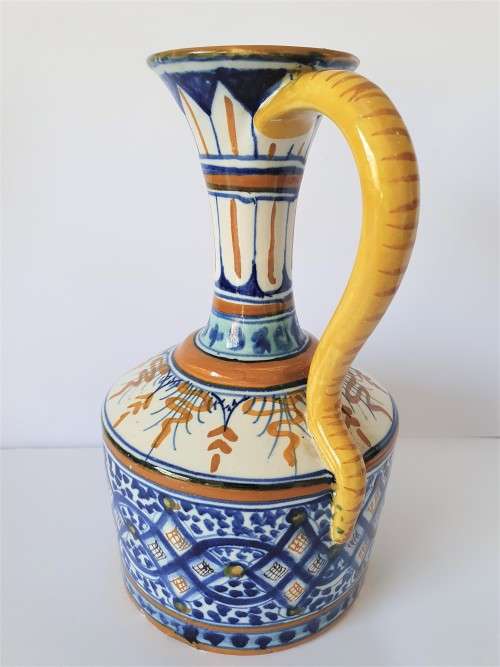 Beautiful Handpainted Arabic Islamic Ceramic Pottery Pitcher (Signed by Artist)