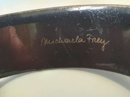 Michaela Frey Vintage Black Enamel Bracelet, Austrian Vintage Collectible Jewellery