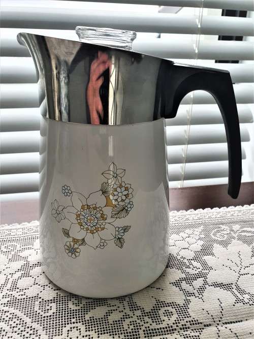 Vintage Corning Ware Floral Bouquet Coffee/Tea pot Percolator