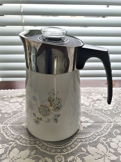 Vintage Corning Ware Floral Bouquet Coffee/Tea pot Percolator