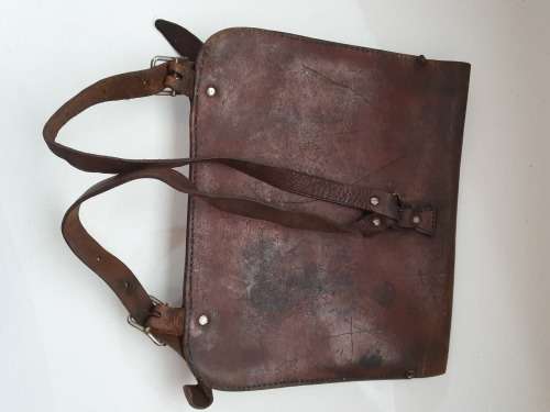 Antique leather school satchel back bag