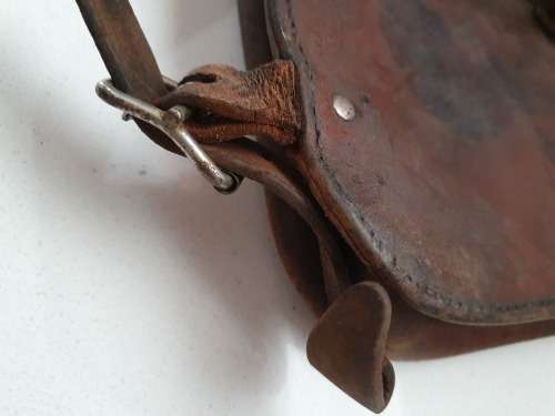 Antique leather school satchel back bag