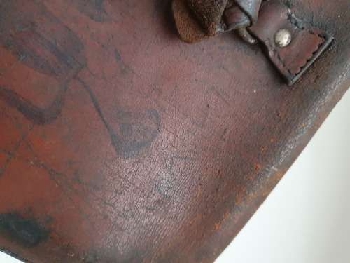 Antique leather school satchel back bag