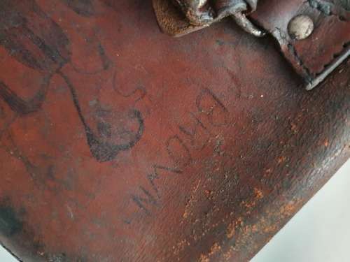 Antique leather school satchel back bag