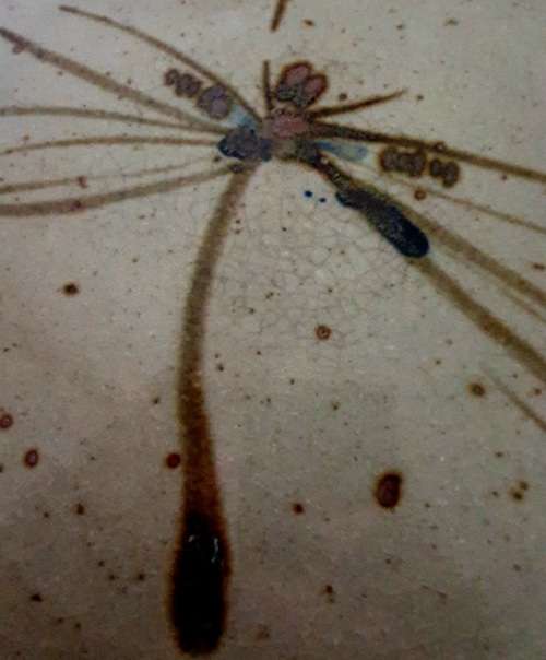 South african Artist Tim Morris Dragonfly Large pottery charger
