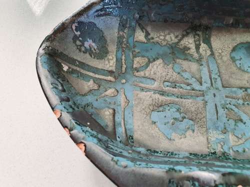 Ankara Austria Mid Century Modern Retro Handpainted Pottery Bowl