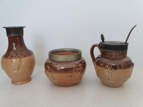 Antique Doulton Lambeth England Cruet Set