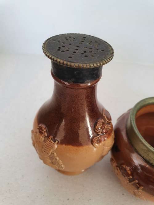 Antique Doulton Lambeth England Cruet Set
