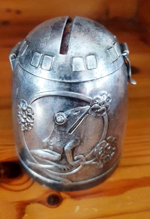 Antique Art Nouveau German WMF Silver Childs Saving Bank