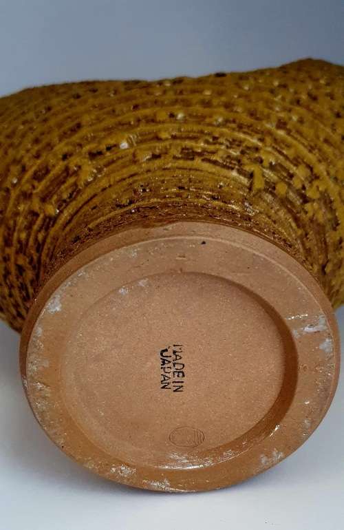 Retro Mid Century Modern Japanese Ikebana Vase, vintage frog included