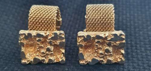 Vintage Gold Nugget Design Cufflinks