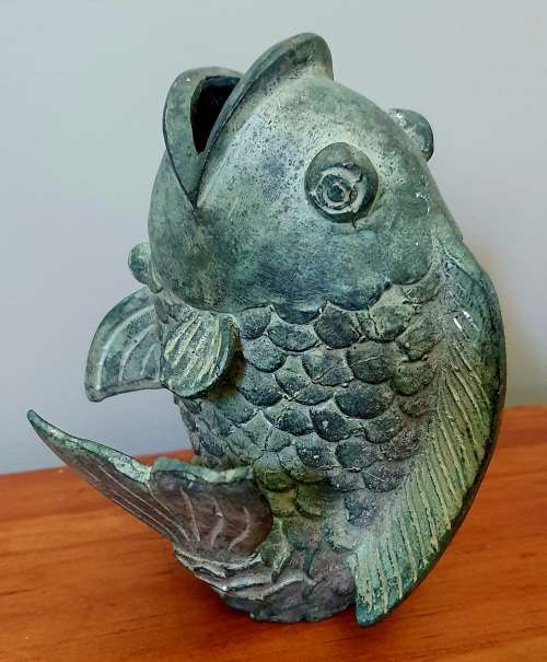 Vintage Chinese Bronze Koi Fish Statue /Figurine