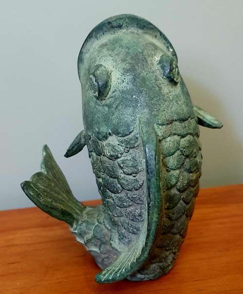 Vintage Chinese Bronze Koi Fish Statue /Figurine
