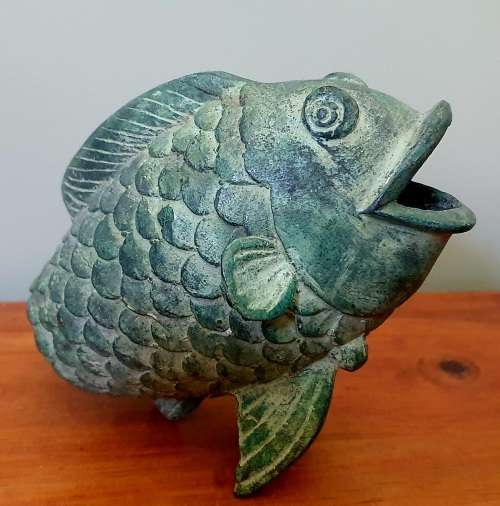 Vintage Chinese Bronze Koi Fish Statue /Figurine