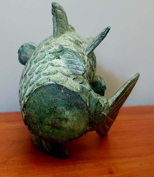 Vintage Chinese Bronze Koi Fish Statue /Figurine