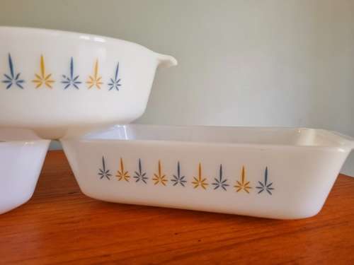 USA Mid Century Atomic Star Design King Anchor Hocking Set Collection