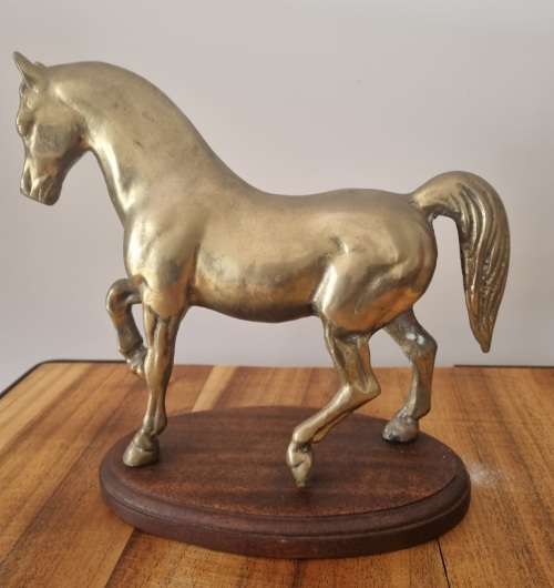 Large Solid Brass Horse Figurine
