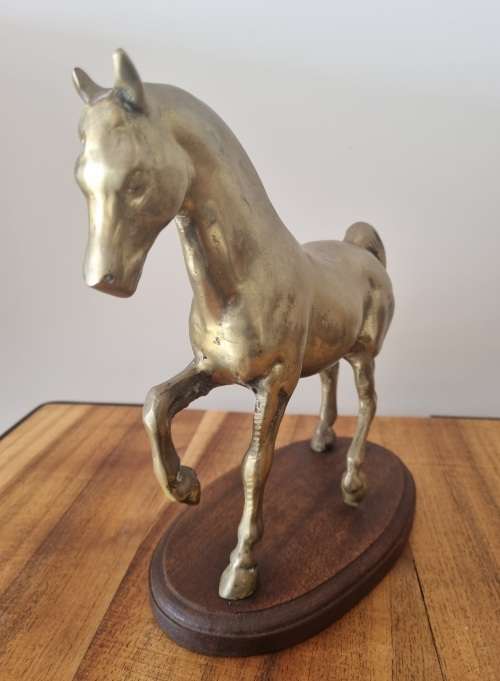 Large Solid Brass Horse Figurine
