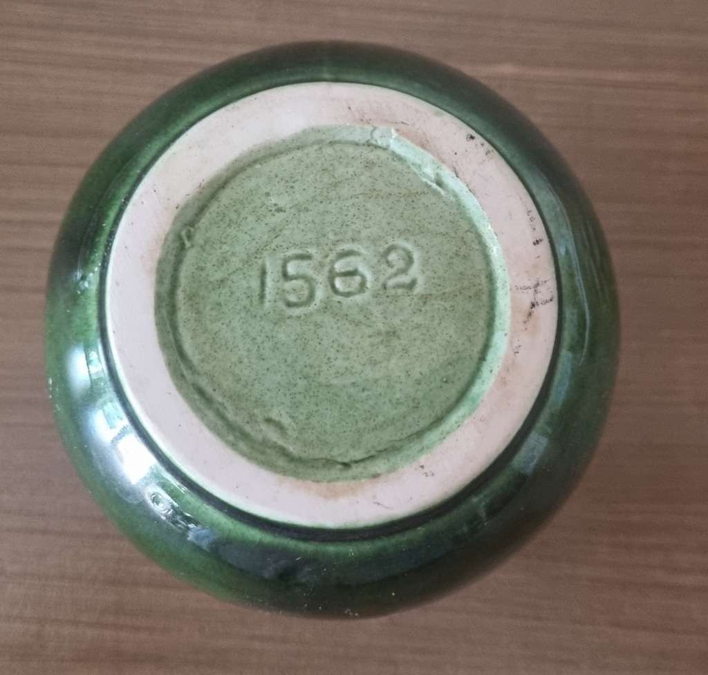 South African Rand ware or Globeware Pottery green Handled Vase