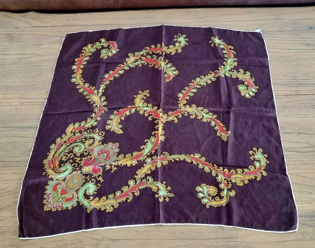 Pure Silk Made in Italy Vintage Botanical Scarf