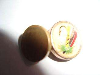FISH FLY HOOK DOME CUFFLINK 1940S