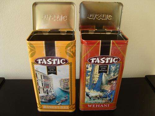 PAIR OF TASTIC TINS