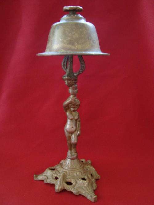 VINTAGE BRASS HOTEL RECEPTION COUNTER BELL