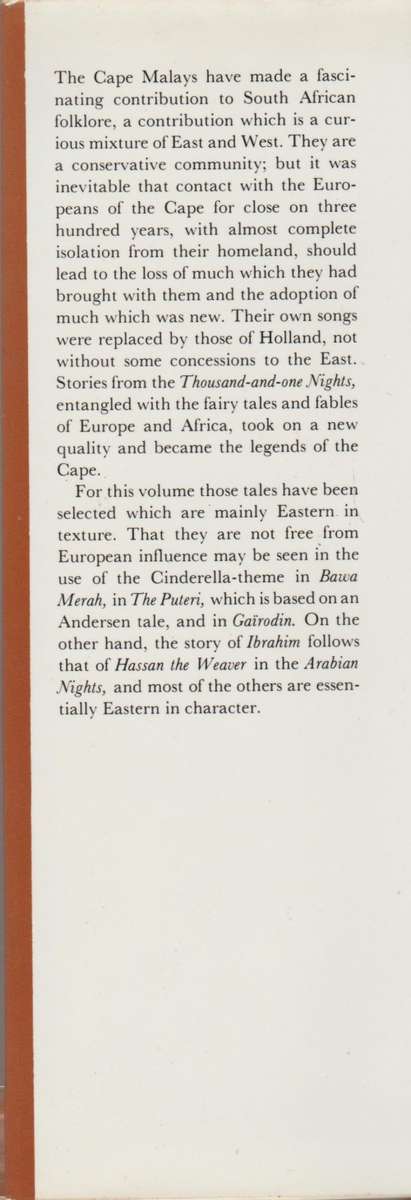 TALES FROM THE MALAY QUARTER I. D. du Plessis