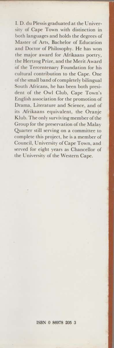 TALES FROM THE MALAY QUARTER I. D. du Plessis